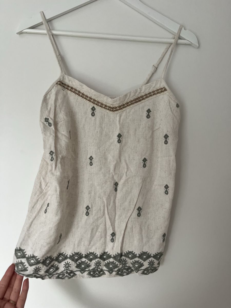Top: Boho-Top Leinengemisch – Nuovo (secondo la descrizione) da Kriegstetten venduto da Musli15