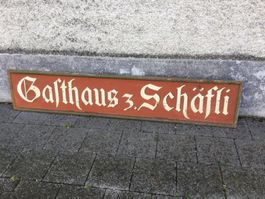 Antikes Eisen Wirtshausschild Gasthaus z Schäfli