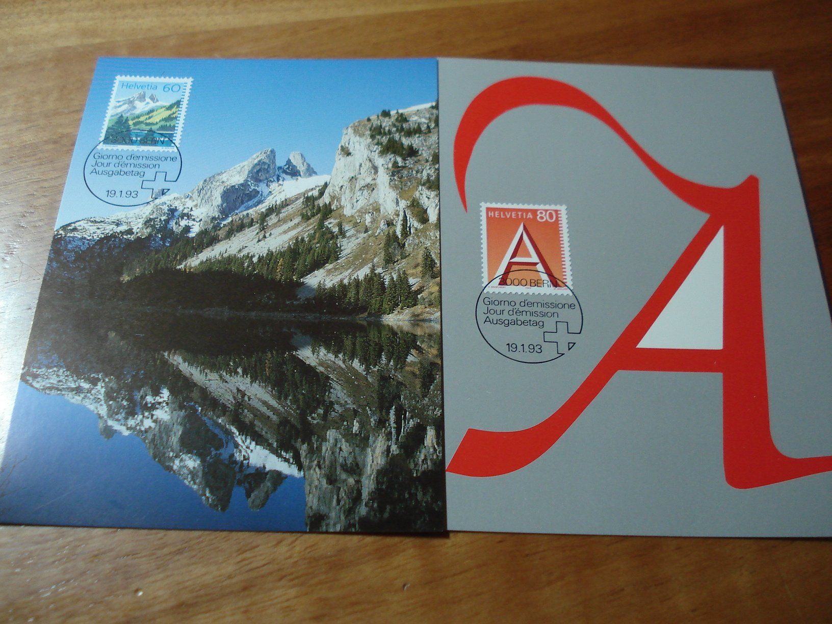 Alle Briefmarken: Satz Maximumkarten Dauermarken 1993 – Gebraucht aus Niederwil AG von morostahu 1