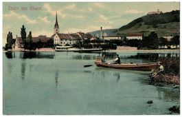 Stein am Rhein, Kinder, Ruderboot, Dampfer, gelaufen 1907