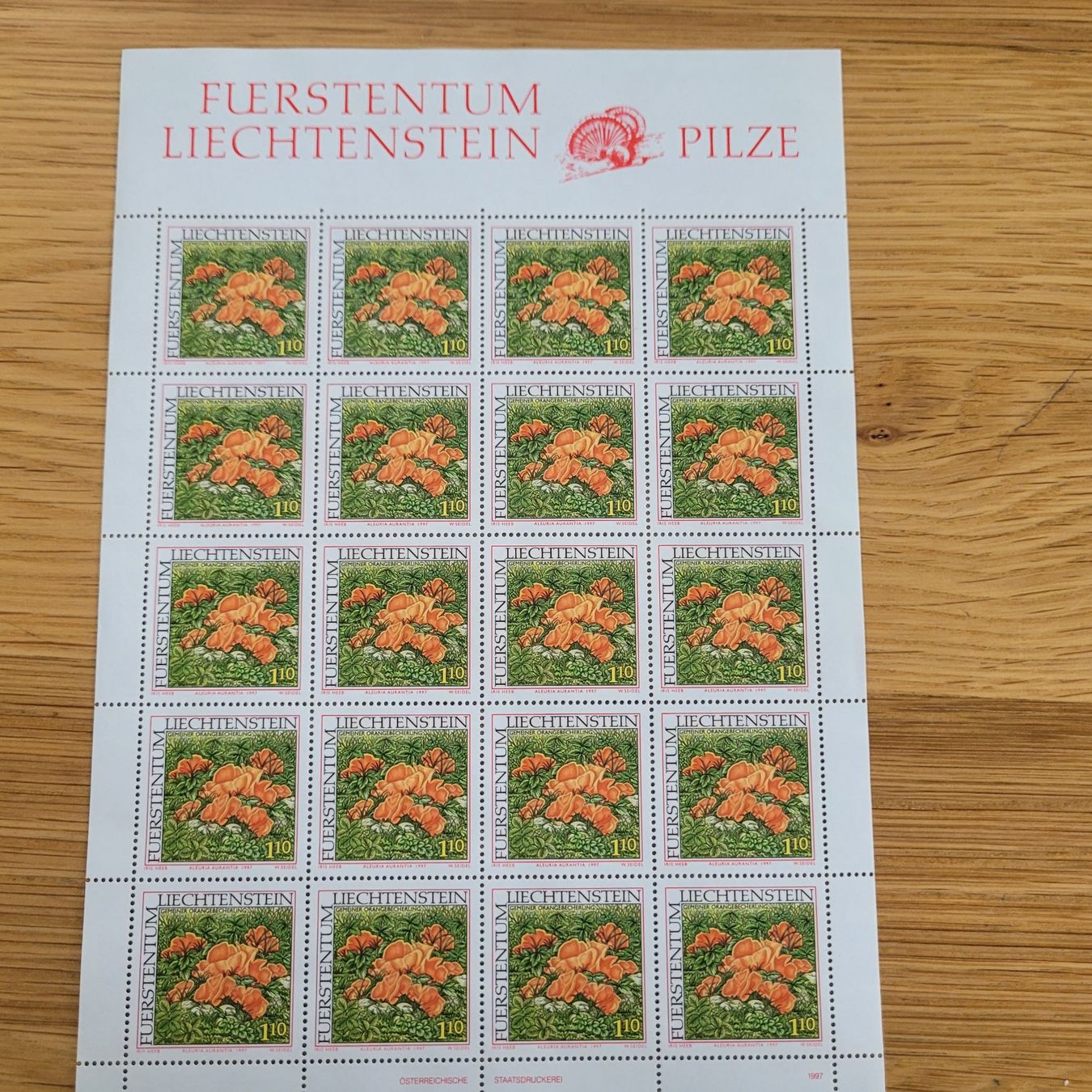 Tutti i francobolli: Kleinbogen Liechtenstein 1997 – Usato da Biel/Bienne venduto da Destockweb