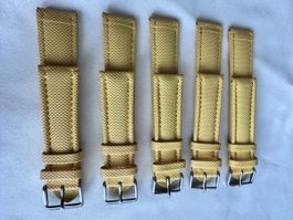 5x Yellow Fabric Watch Straps - 20mm Lug Width