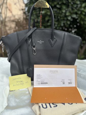 Louis Vuitton taurillon lockit soft MM Leder Tasche Schwarz