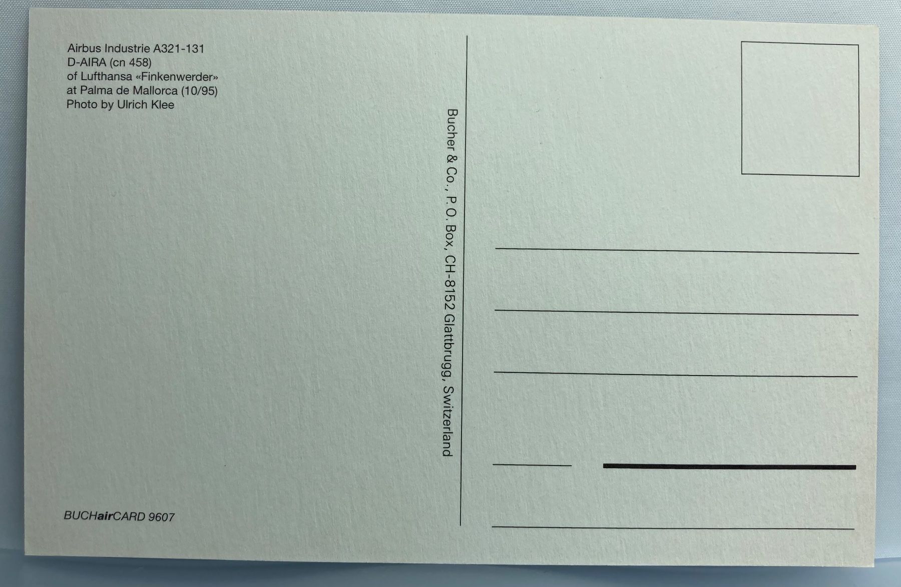 Cartoline postali: Postcard Airbus A321-131 Lufthansa – Usato da Lugano venduto da sel_x7bg 1