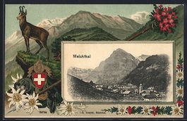 Passepartout-Lithographie Melchthal, Ges