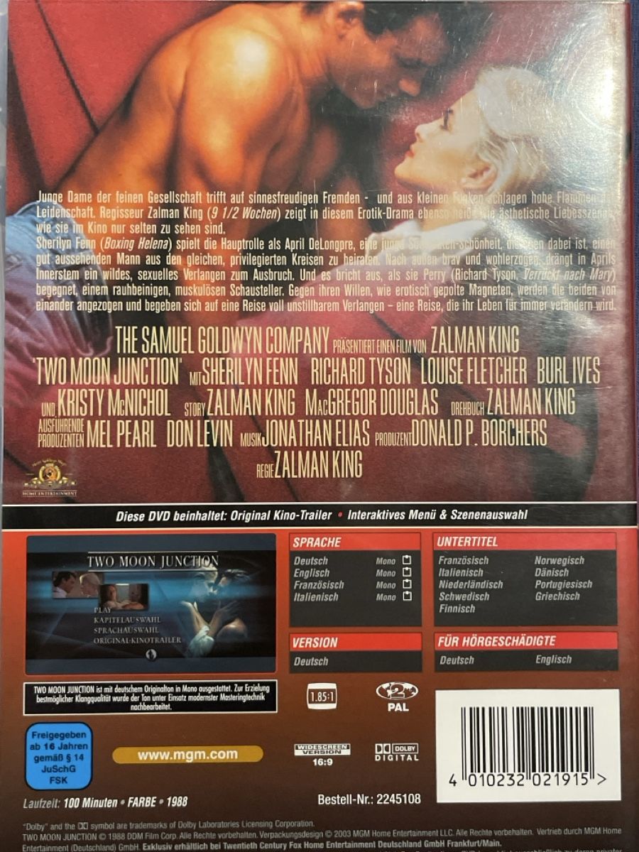 Tutti i DVDs: Two Moon Junction (1988) – Usato da Waldenburg venduto da Mimily33 1