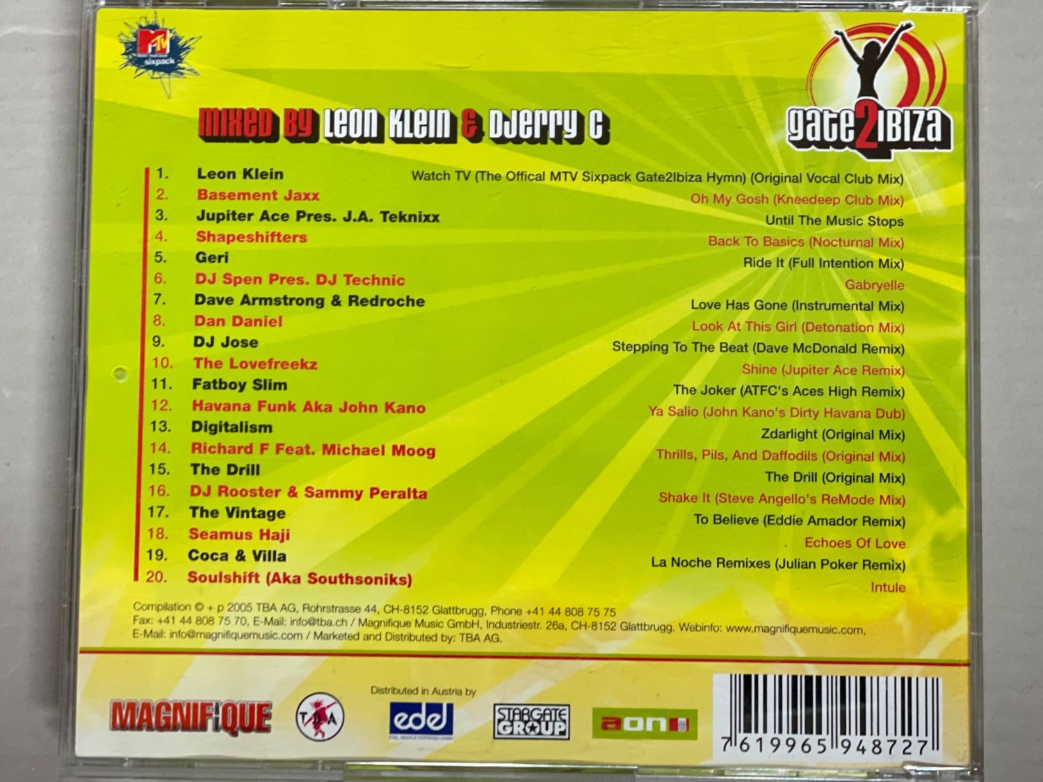 CD: Djerry C & Leon Klein - MTV Gate 2 Ibiza – Usato da Muri b. Bern venduto da AdidasCollector 1