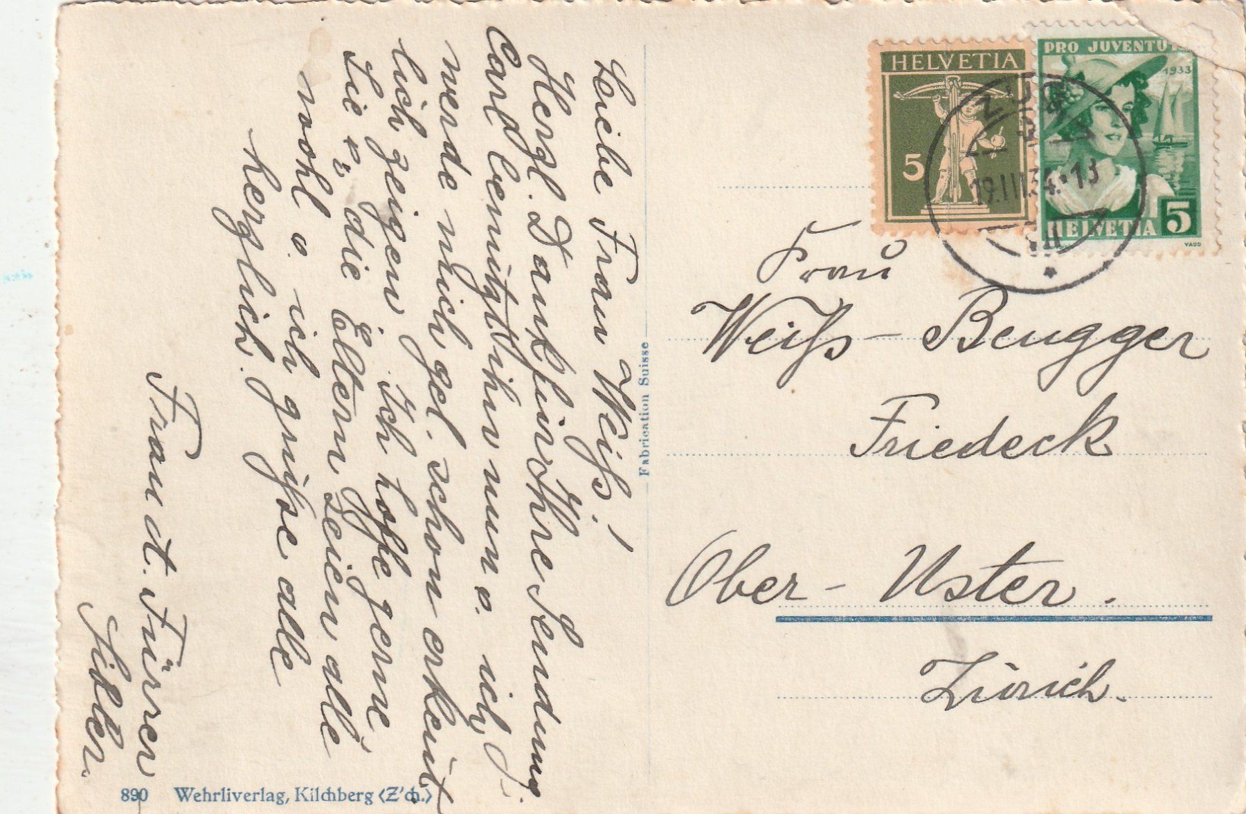 Cartoline postali: Panorama von Zugersee – Usato da Lumbrein venduto da made02 1