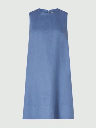 Marella kurzes Kleid Tunika DIXI Leinen mittelblau Gr 36 neu