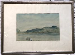 Jakob Ritzmann (1894-1990) - Aquarell - Rüdlingen am Rhein