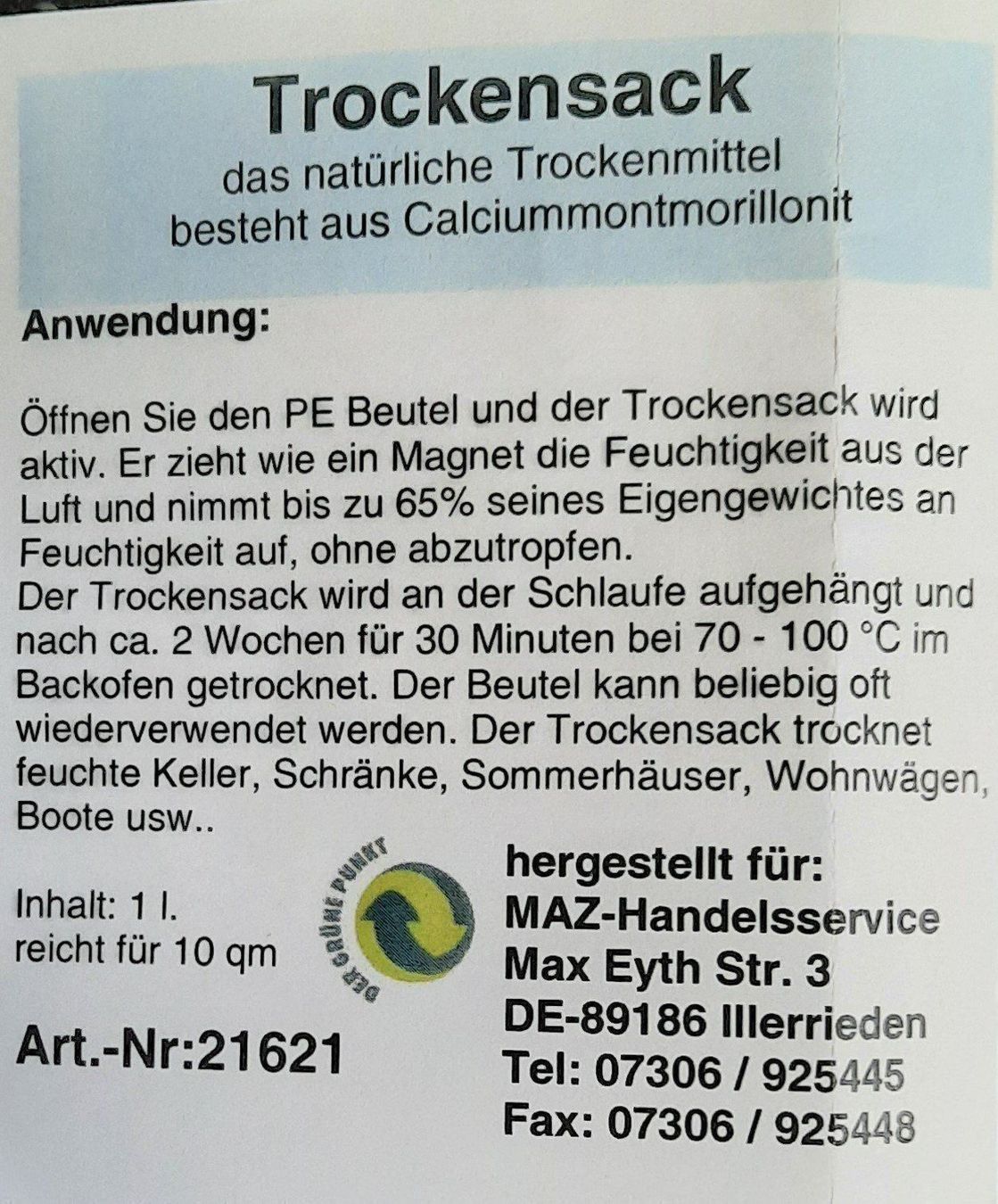Wäschetrockner: DER GRÜNE PUNKT Trockensack 2er Set – Neu und originalverpackt aus Seuzach von VT-Collections2 2