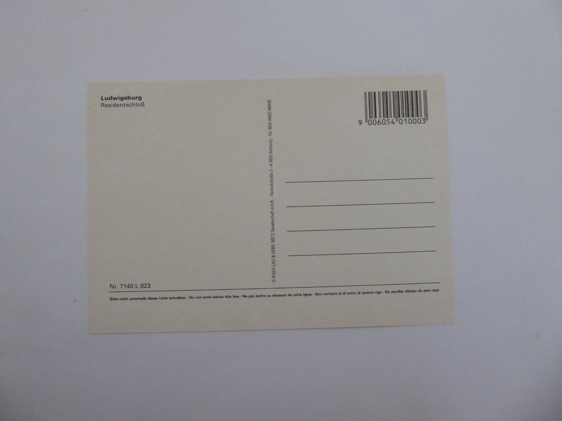 Cartoline postali: Ansichtskarte Schloss Ludwigsburg – Nuovo (secondo la descrizione) da Turbenthal venduto da Panau 1