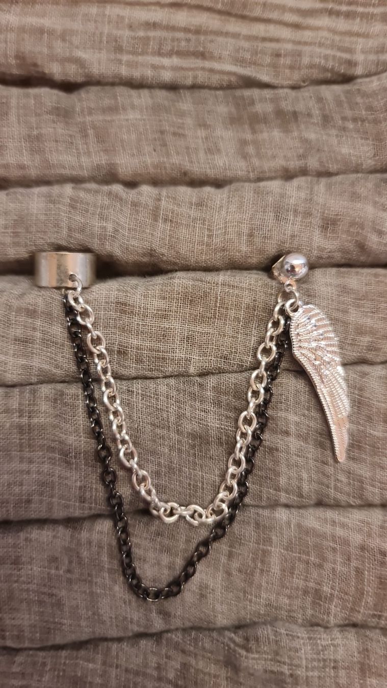 Orecchini pendenti & Orecchini a lobo: Ohrstecker Flügel mit Ear Cuff  – Usato da Toffen venduto da Gwunderegge77