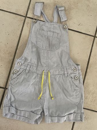 Mädchen Latzhose kurz blau weiß gestreift Gr.108 okaidi