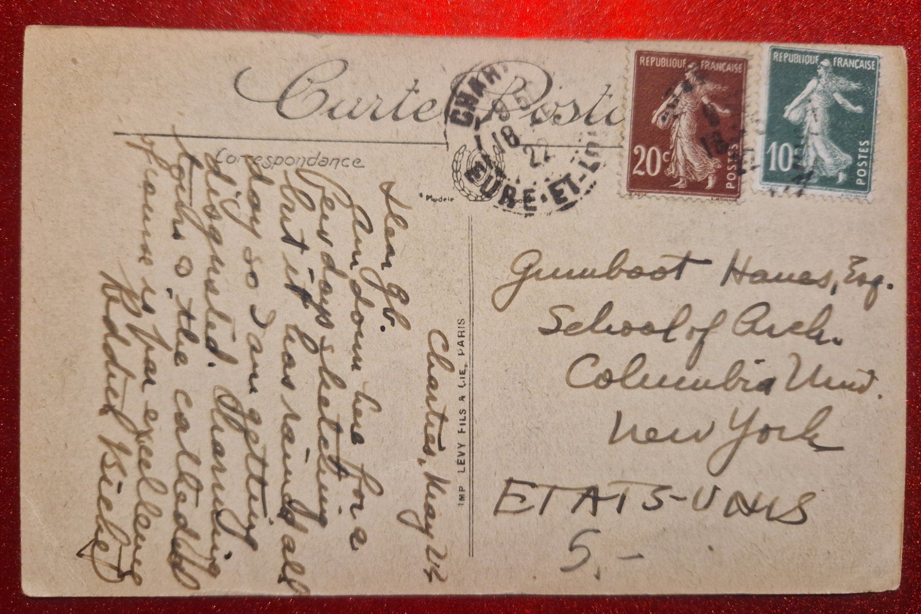 Cartoline postali: CHARTRES, France 1922 – Usato da Melchnau venduto da Arthurius 1
