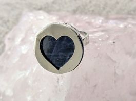 Ring Silber 800 mit blauem Stein