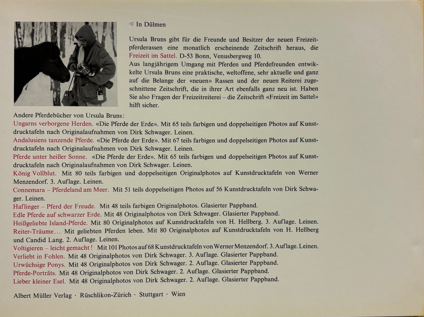 Libri: Ursula Bruns, Das Jahr der Pferde – Nuovo (secondo la descrizione) da Sarnen venduto da Livres 1