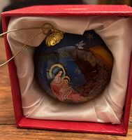 Weihnachtskugel mit Krippe Maria Jesus inkl. Box Italien