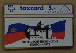 Taxkarte erste in Liechtenstein 5.-Fr. ungebraucht