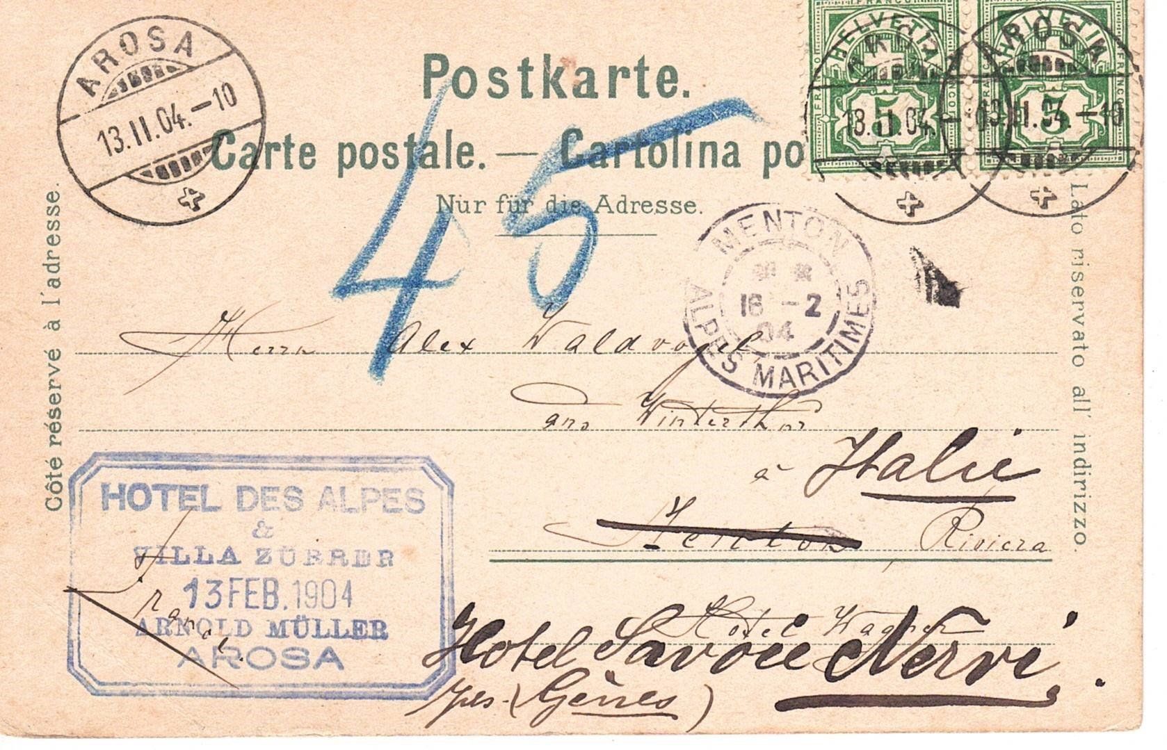 Ansichtskarten: 1904 Bobsleigh Arosa – Gebraucht aus Kreuzlingen von Koi4 1