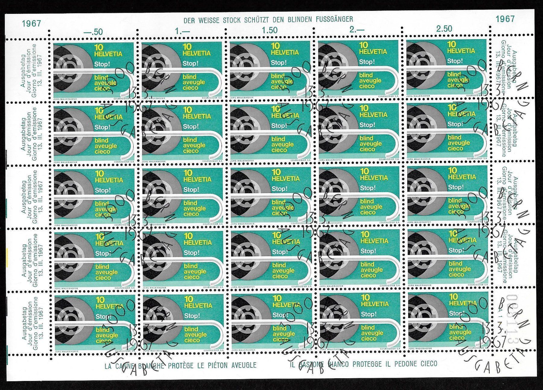 Tutti i francobolli: Bogen Serie 446 - 447 mit diversen Abarten ET 13.3.1967 – Nuovo (secondo la descrizione) da Olten venduto da clotaldi