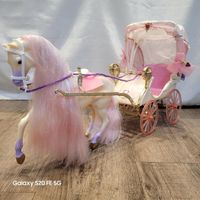 Barbie Pferd Zauberherzchen mit Kutsche