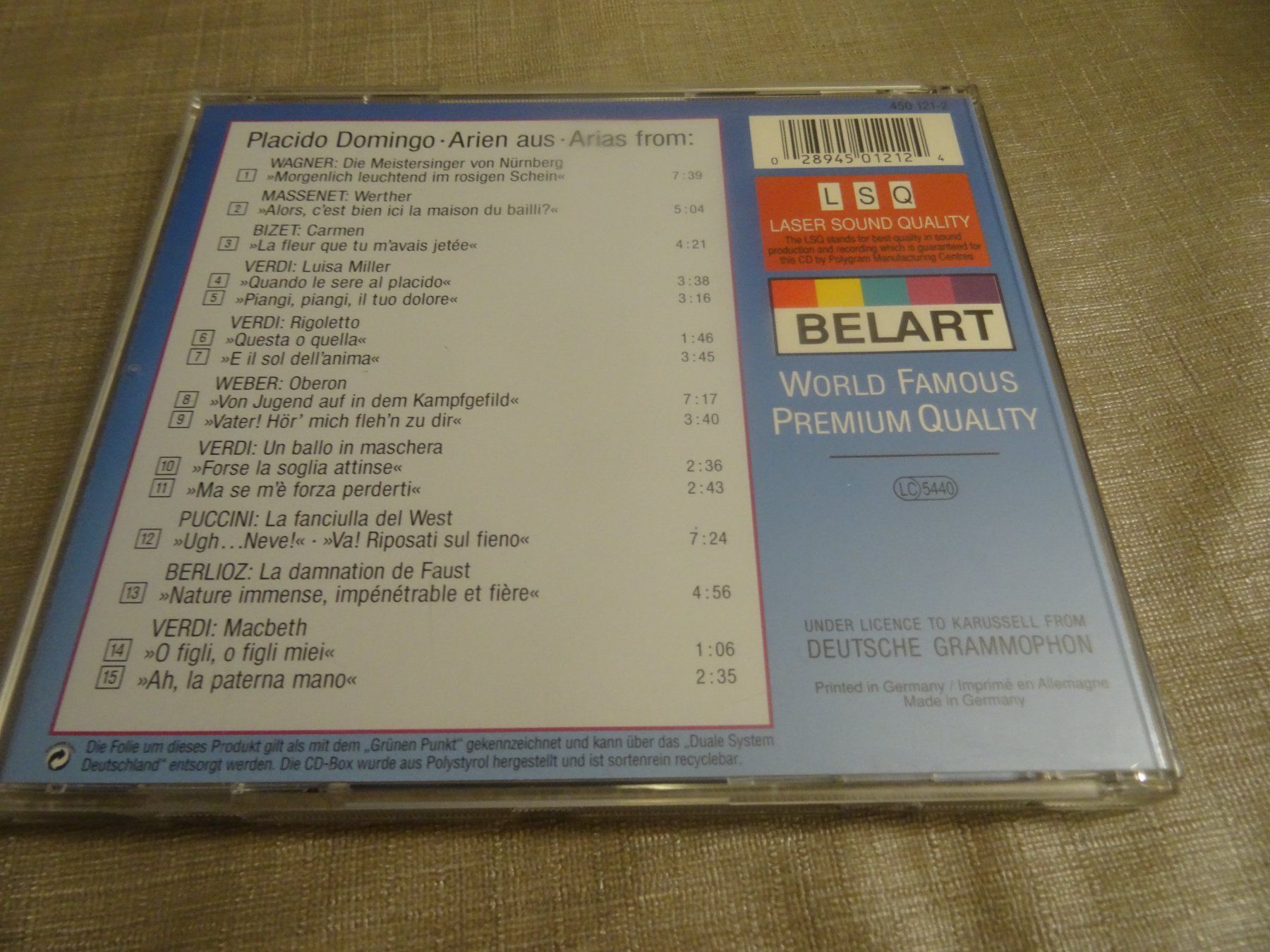 CD: Placido Domingo CD - Arien aus – Usato da Olten venduto da Disc-Ausverkauf 1