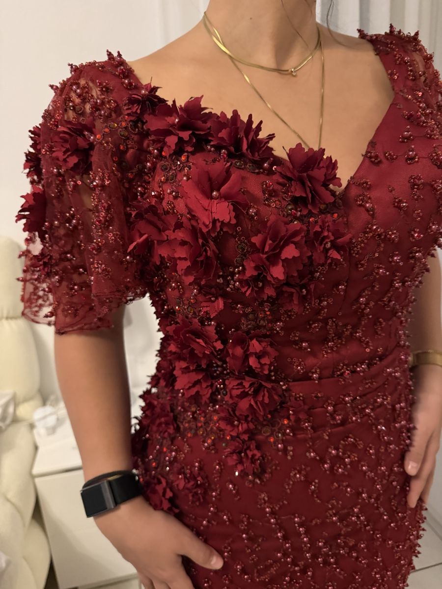 Vestiti: Wunderschönes, bordeauxrotes Abendkleid, Grösse 36 – Nuovo (secondo la descrizione) da Bassersdorf venduto da leader07 3