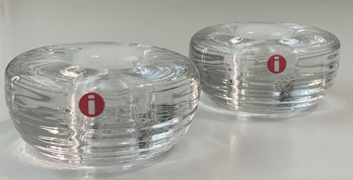 Portacandele: Paire de bougeoire en verre – Usato da rolle venduto da Tontonjulot