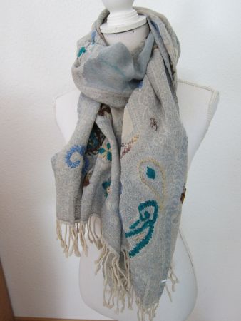 Schal Unikat, handbestickt, NEU!