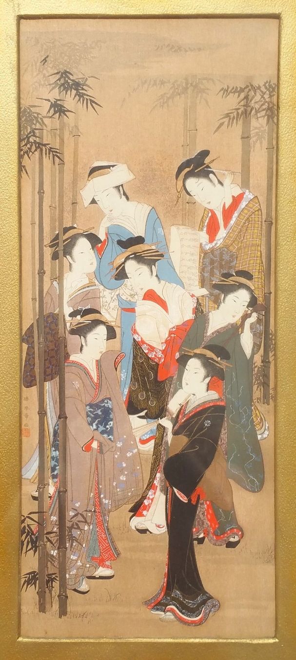 Xilografie: Japan: Antiker Farbholzschnitt, signiert, um 1900 – Usato da Oberriet SG venduto da ganesh435 1