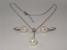 Perlen Kette & Ohrhänger Set