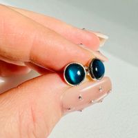 Ohrringe Ohrstecker rund Cabochon 8mm 925 Silber Abalone