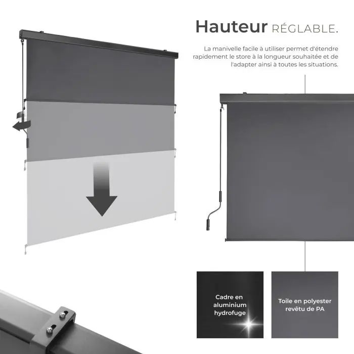 Tende da sole: Store vertical extérieur gris tectake 180x250cm neuf – Nuovo e nell'imballaggio originale da Collombey venduto da lon_m7qd 2