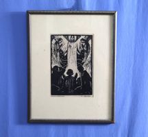 Arnold Gfeller 1902-1978 Holzschnitt "Verkündigung" signiert