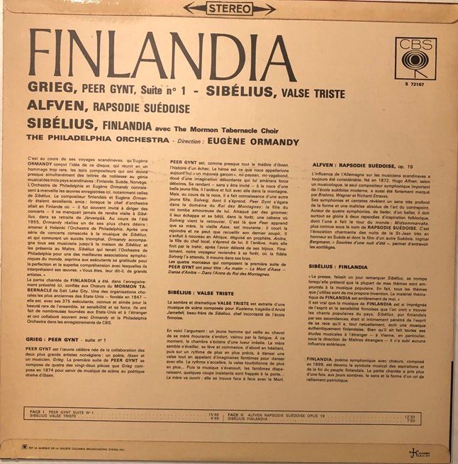 Dischi in vinile: Finlandia (LP, Grieg / Sibelius / Alfven, Eugene Ormandy) – Usato da Grüningen venduto da azulamarillo_vinyl 1
