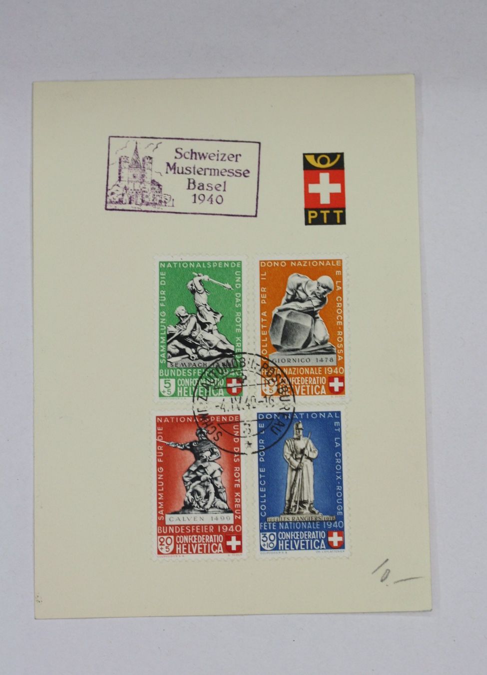 Tutti i francobolli: Bundesfeier 4er Block 1940 mit Stempel Mustermesse Basel – Nuovo (secondo la descrizione) da Chur venduto da Invinoveritas