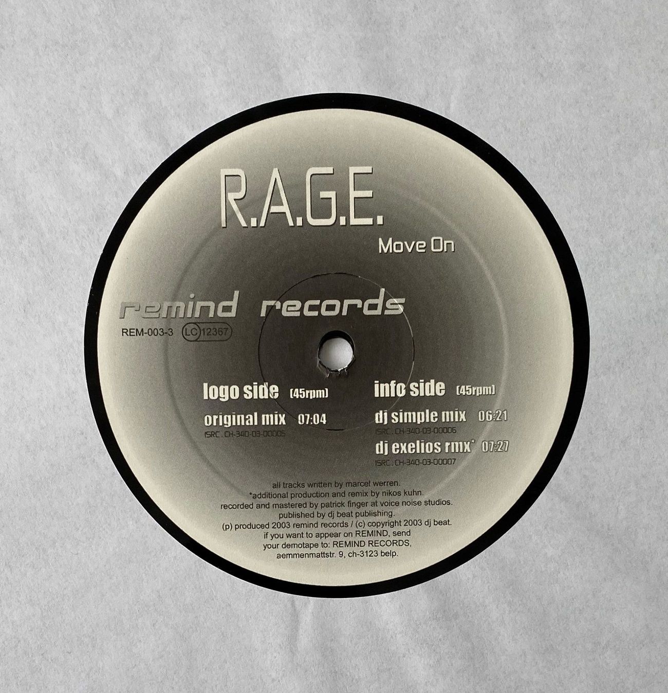 Dischi in vinile: R.A.G.E., Move On (Trance) – Nuovo (secondo la descrizione) da Flums venduto da Empe1 2