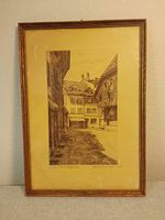 Originale Radierung Aarau, signiert vom Künstler 1947!