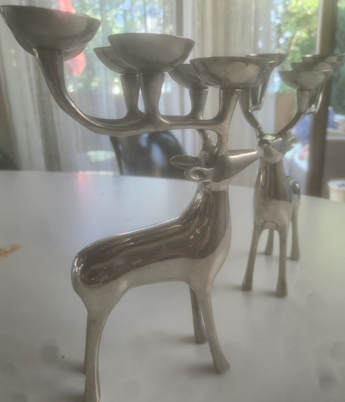 Tutte le decorazioni: Kerzenständer Hirsch 2er Set Metall Alpenchic Silber Deko. – Usato da Einsiedeln venduto da Simka85