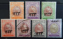 Persien Iran Kat. 356-362 */gest. 1915/16 Kat. 90 Euro