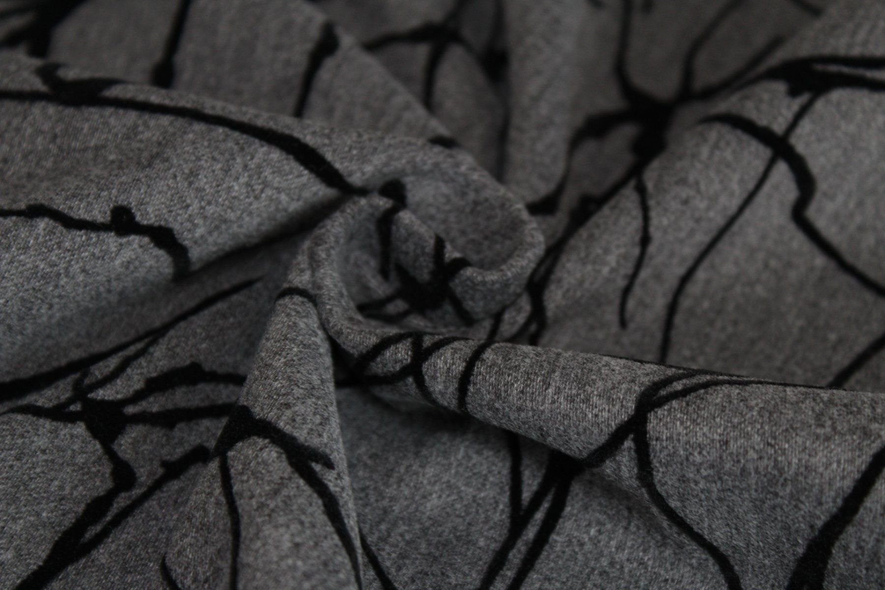 Tessuti: Stoff Stretch Baumwolle/Viscose h.grau/schwarz beflockt – Nuovo (secondo la descrizione) da Obfelden venduto da solomon111 2