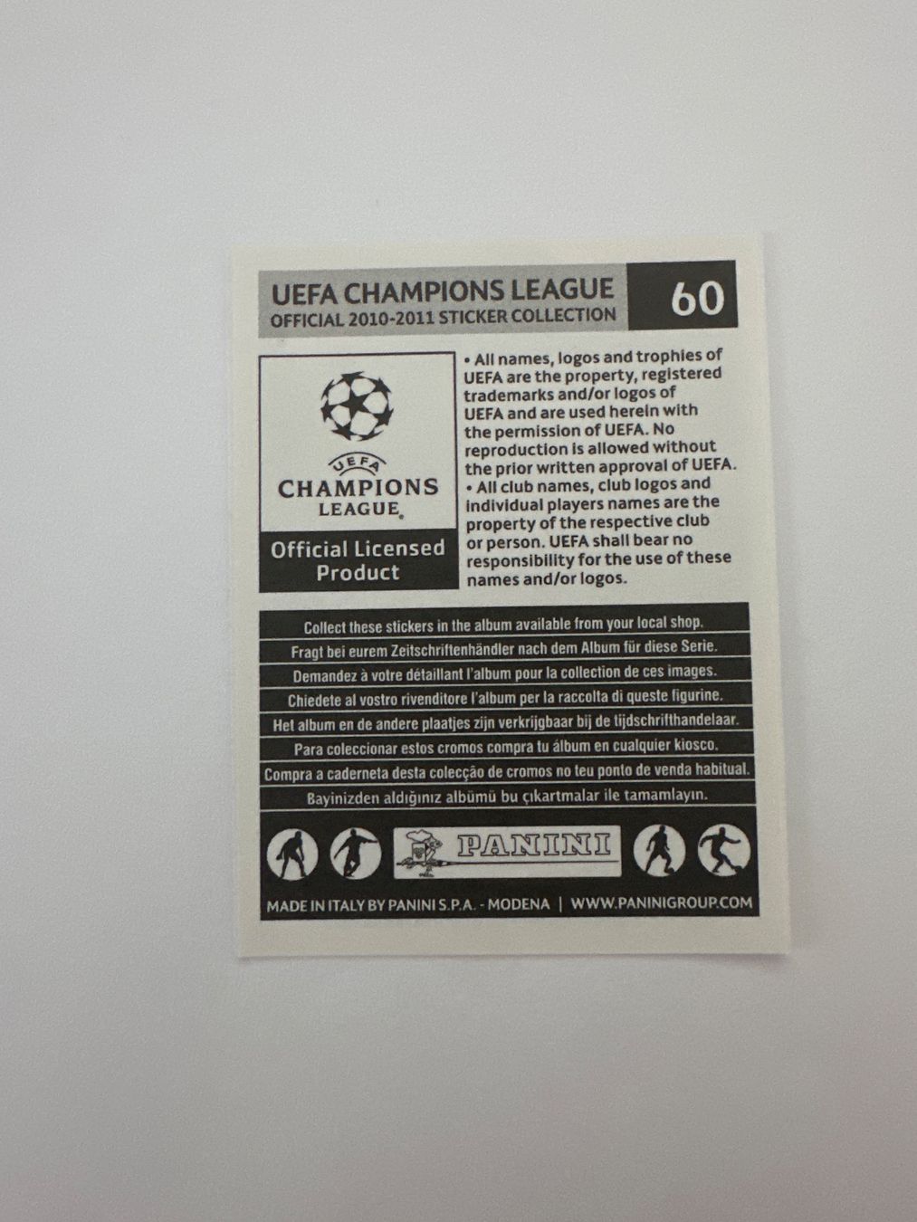 Panini Carte collezionabili: Panini UEFA Champions League 2010-2011 - Nr. 60 – Usato da Sulz AG venduto da DealWerk 1