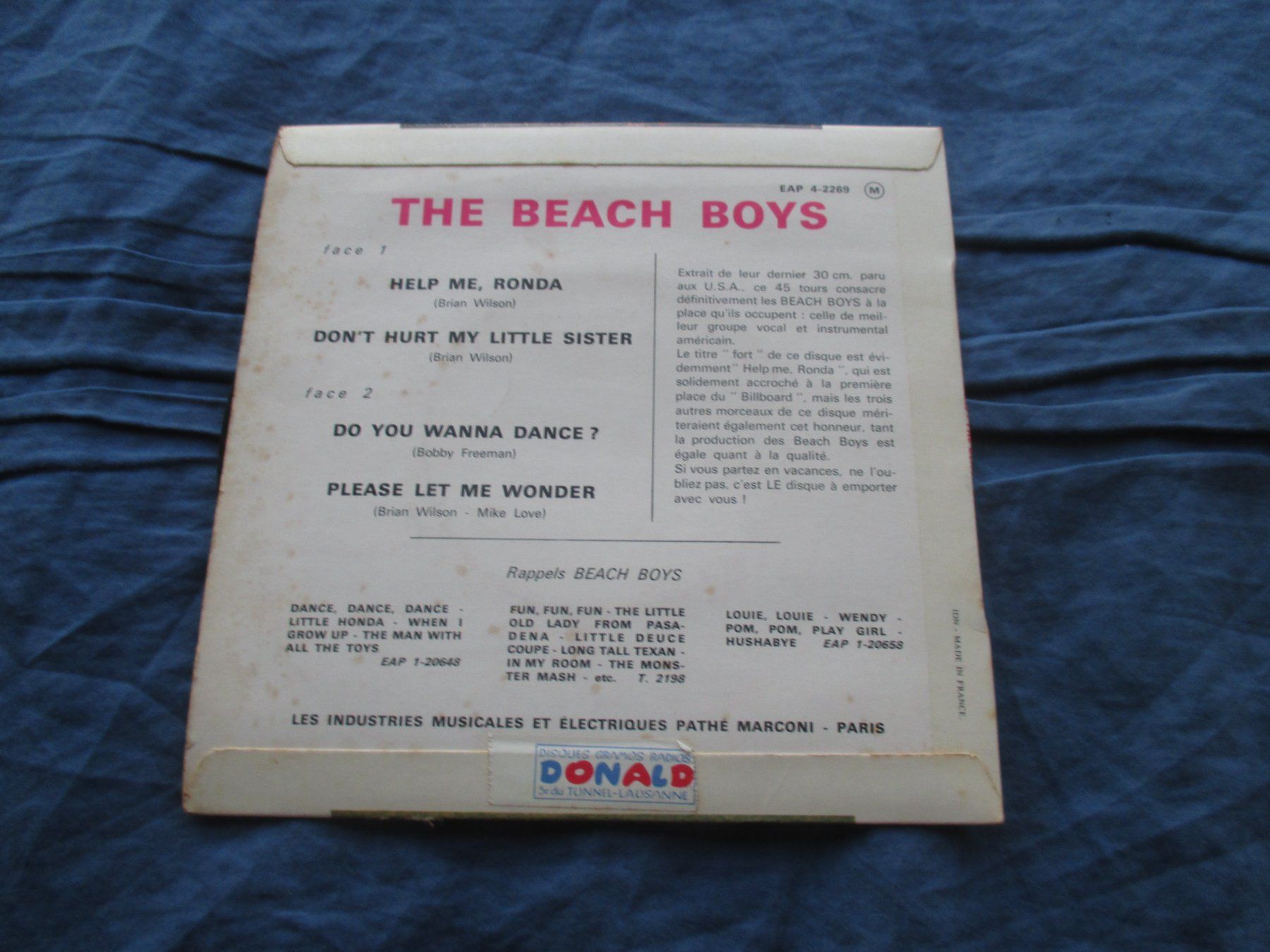 Schallplatten: The Beach Boys EP Help Me Rhonda – Gebraucht aus Colombier NE von Nevenma 1