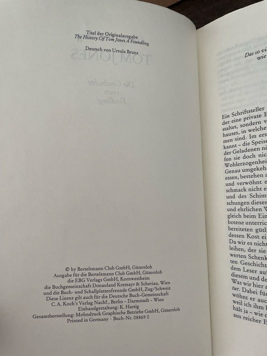 Libri: Henry Fielding: Tom Jones - Sonderausgabe – Usato da Steinerberg venduto da culloden 4