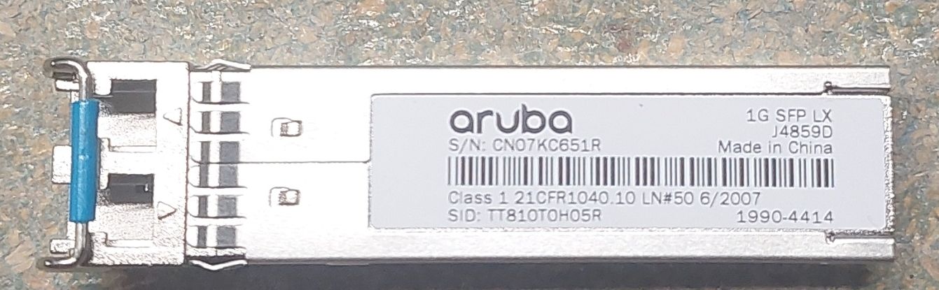 Convertitori: Aruba SFP+ LX Transceiver 1G – Usato da Rapperswil SG venduto da Indoc