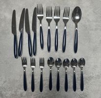 Besteckset blau 17 teilig