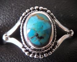 Silber 925 Türkis Fingerring Gr. 59