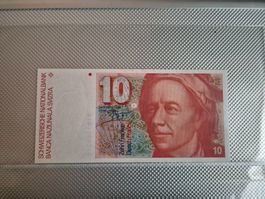 10 Franken-Banknote 1991 - ungefaltet - günstig!
