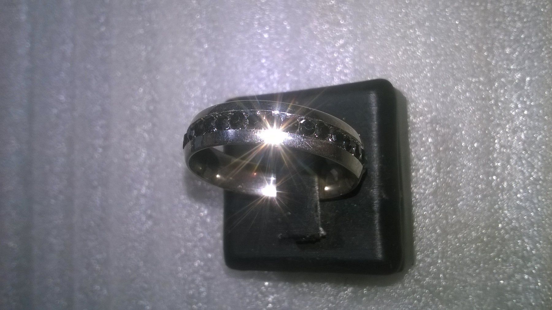 Bagues: ring edelsthal silber farbe mit schwarz kristall – Neuf (Voir description) à Basel par bijoutrie_4 1